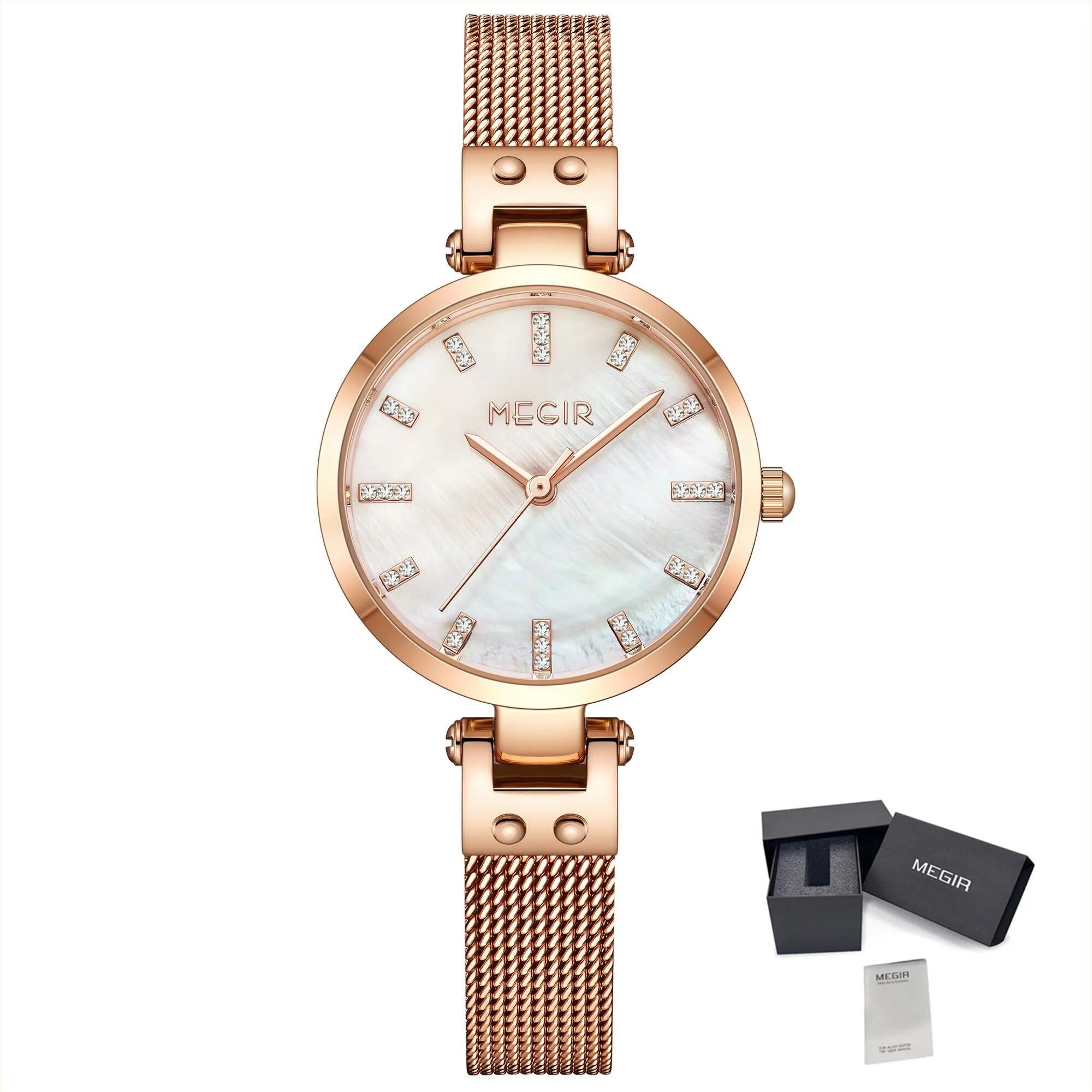 Montres MEGIR pour femmes, montre-bracelet de marque tendance pour dames, étanche, à quartz, de luxe