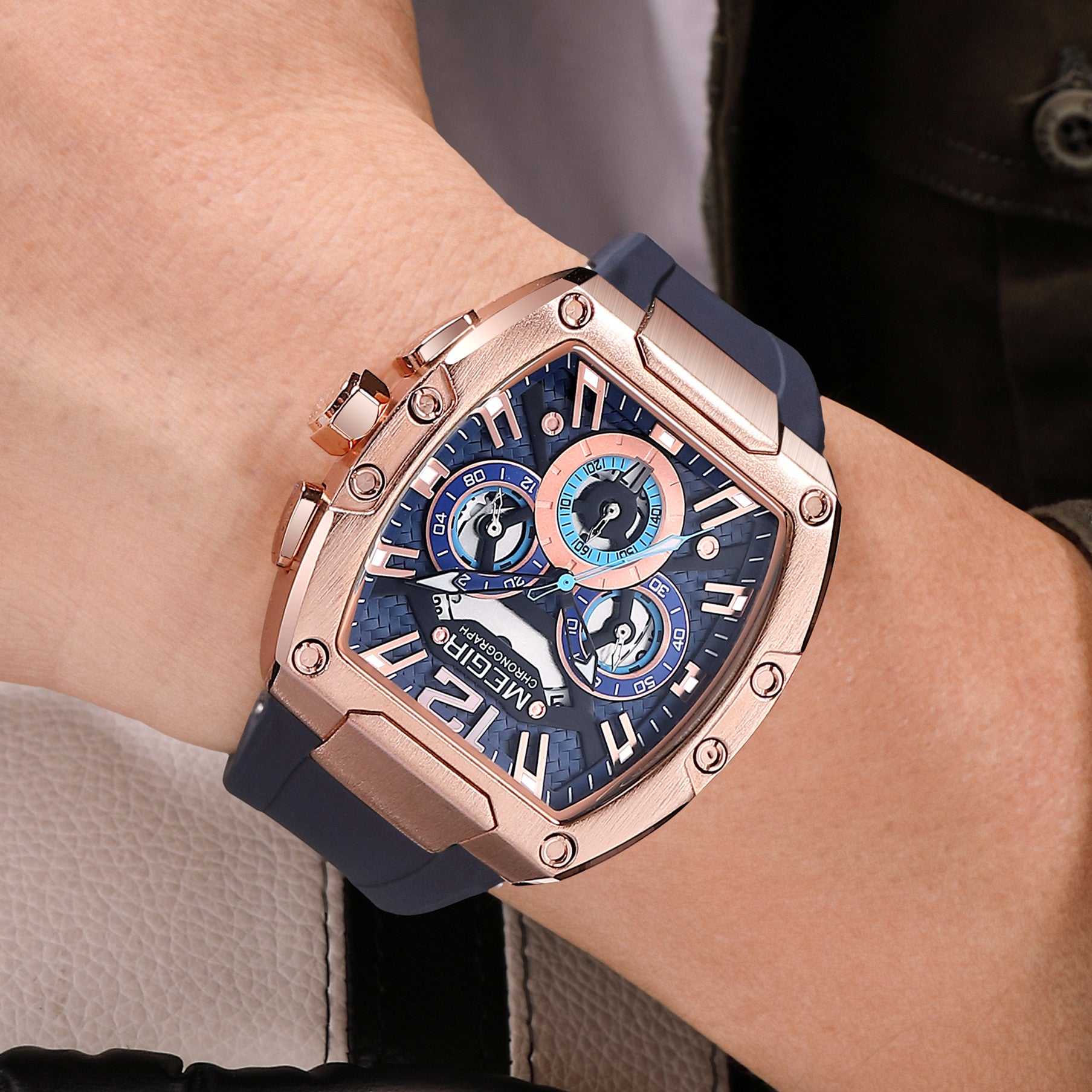 Montre Homme MEGIR Chronographe Sport  Étanche
