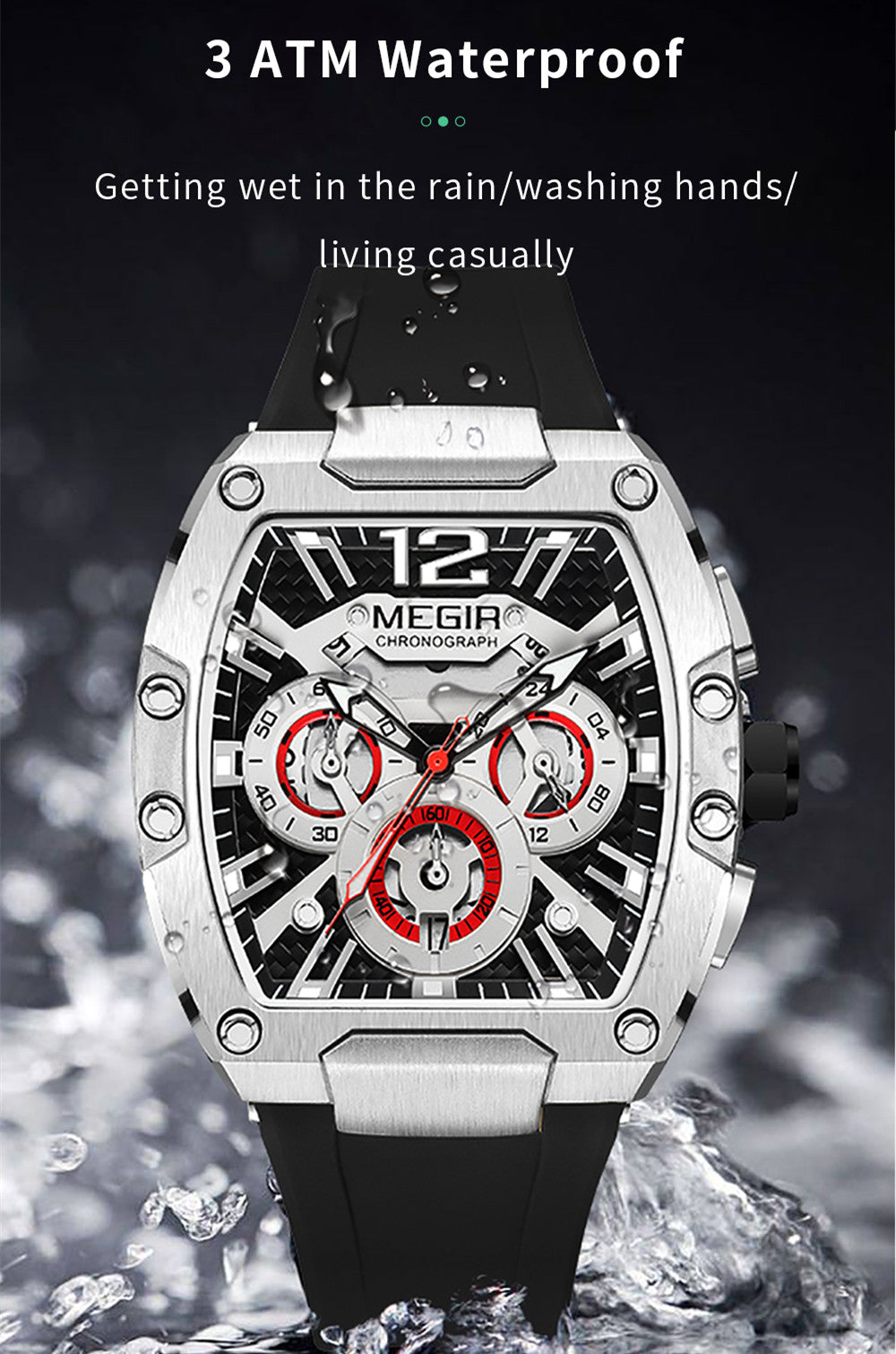Montre Homme MEGIR Chronographe Sport  Étanche