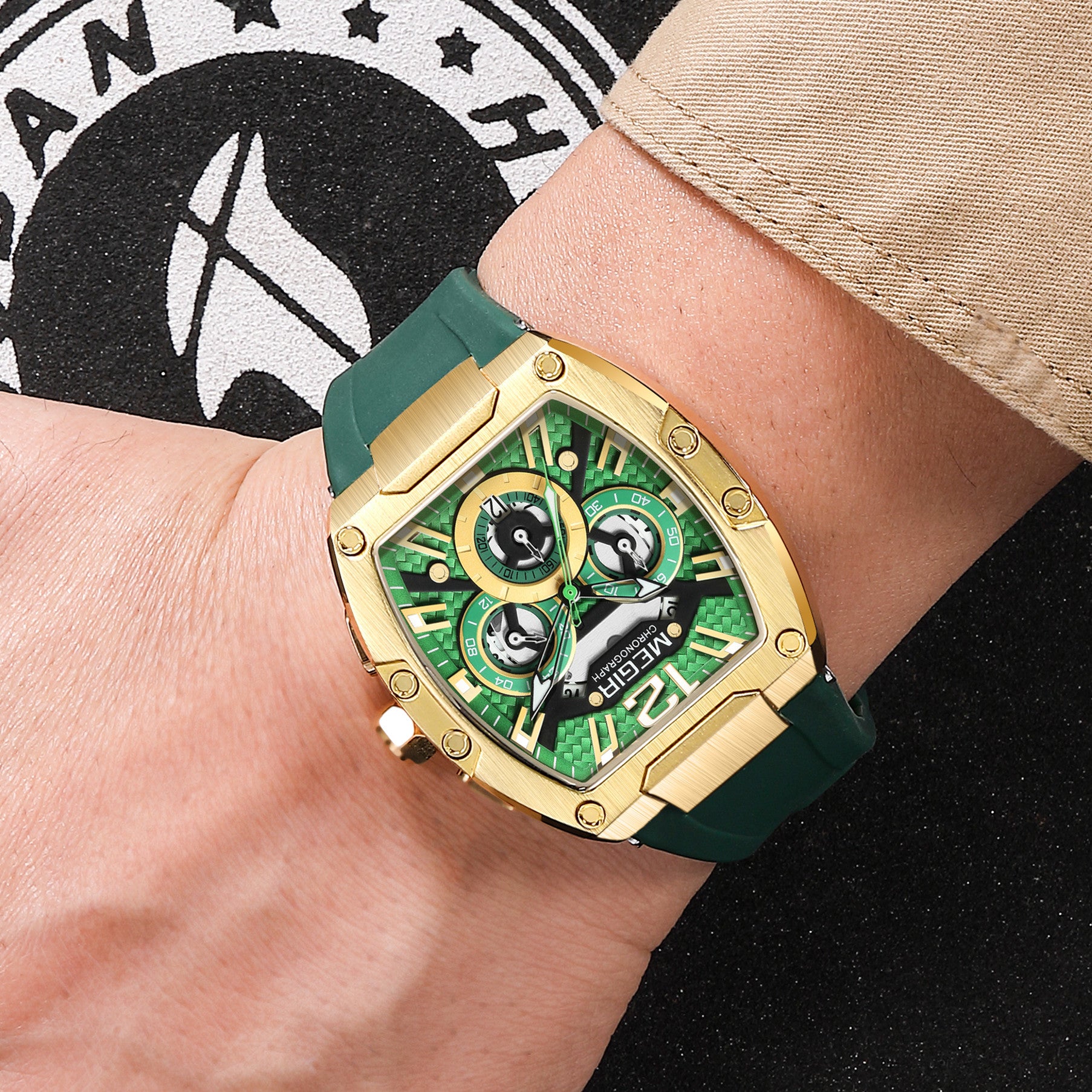 Montre Homme MEGIR Chronographe Sport  Étanche