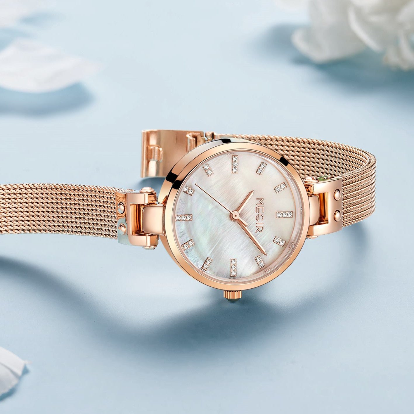 Montres MEGIR pour femmes, montre-bracelet de marque tendance pour dames, étanche, à quartz, de luxe