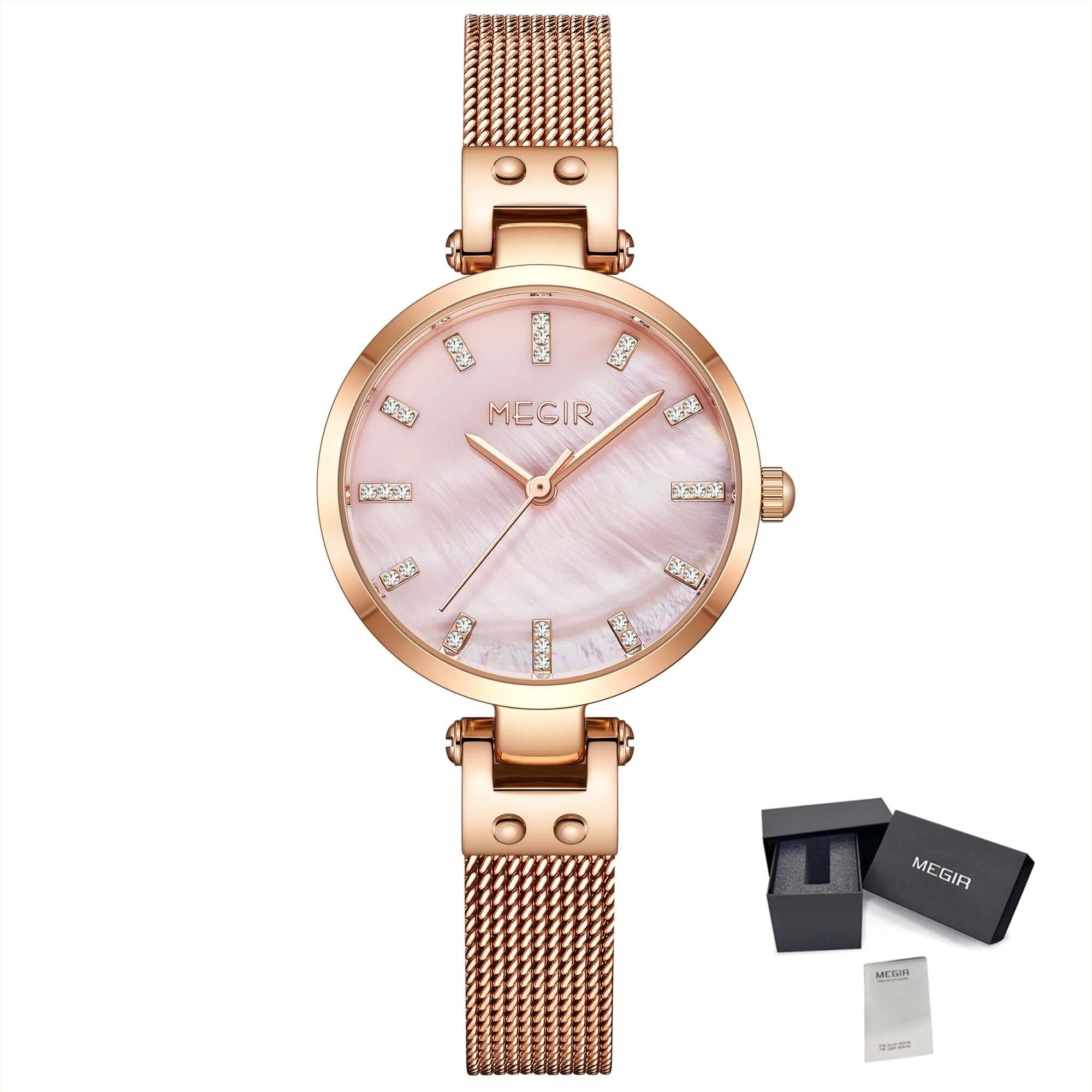 Montres MEGIR pour femmes, montre-bracelet de marque tendance pour dames, étanche, à quartz, de luxe