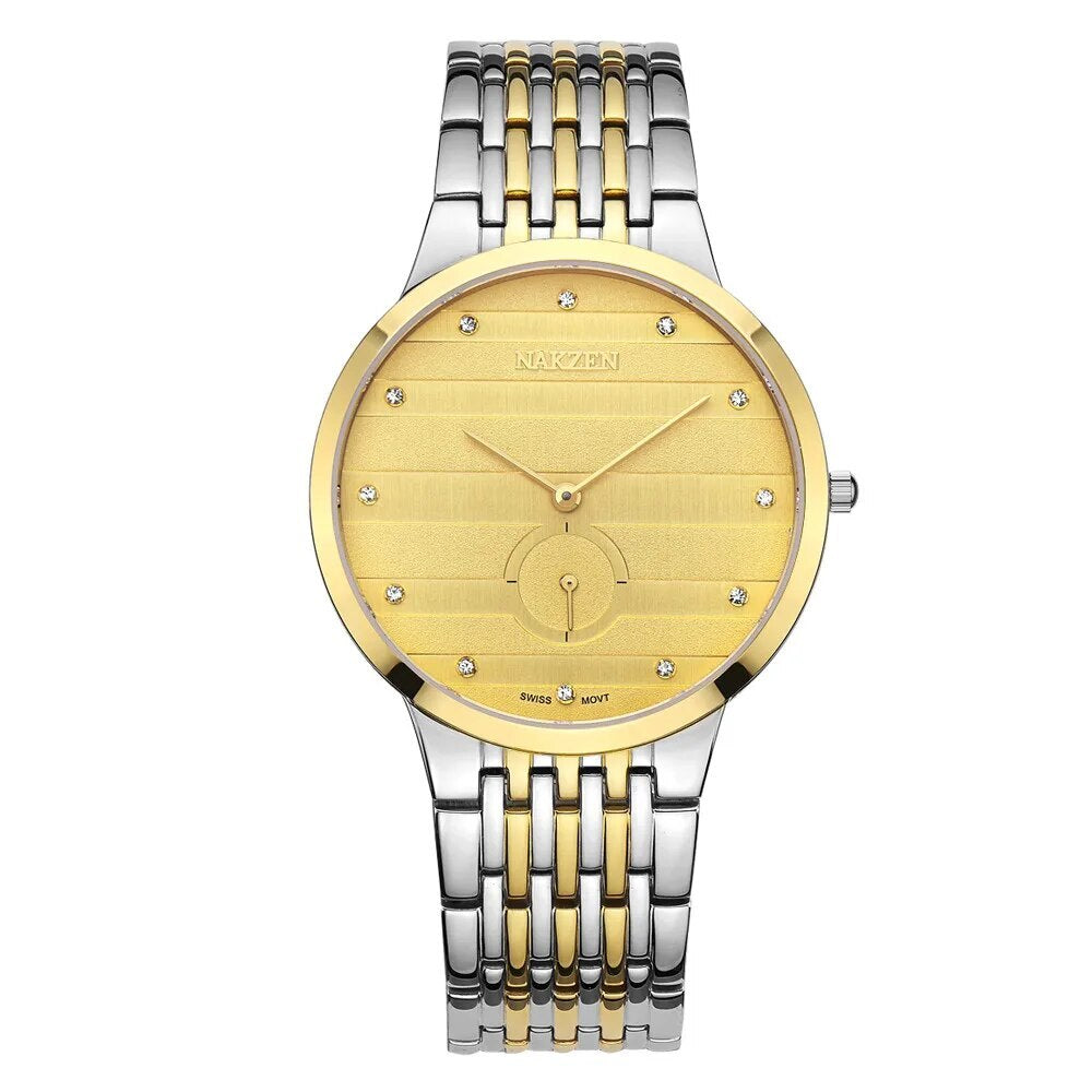NAKZEN Commerce Diamond Men Watch Famous Luxury Brand Sapphire Watches Men's Stainless Steel Simple Black Gold Watch Male Clock-7