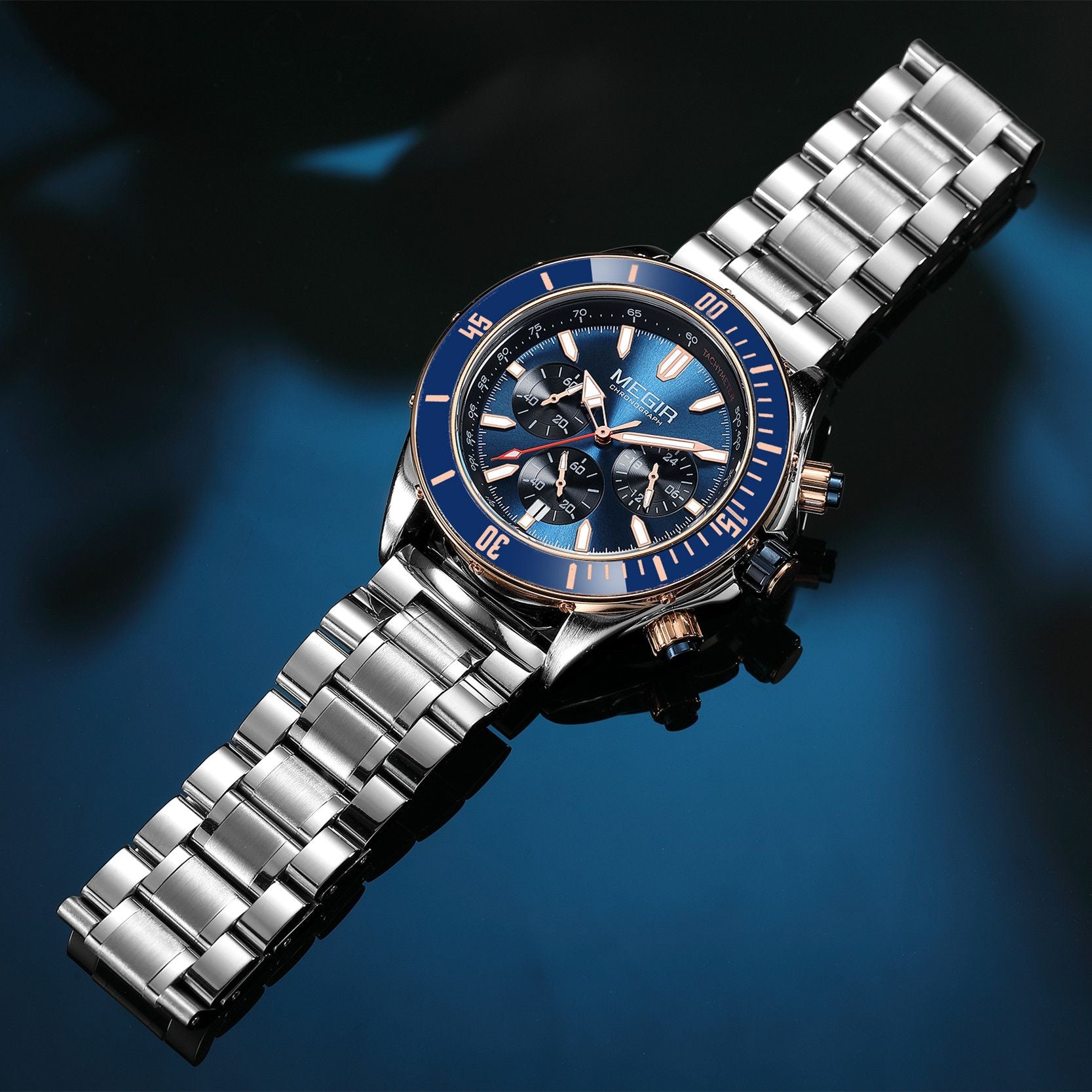 MEGIR Men Watch with Chronograph Fashion Quartz Military Waterproof Calendar Business Casual Wristwatches Clock Montre Homme 2226-2