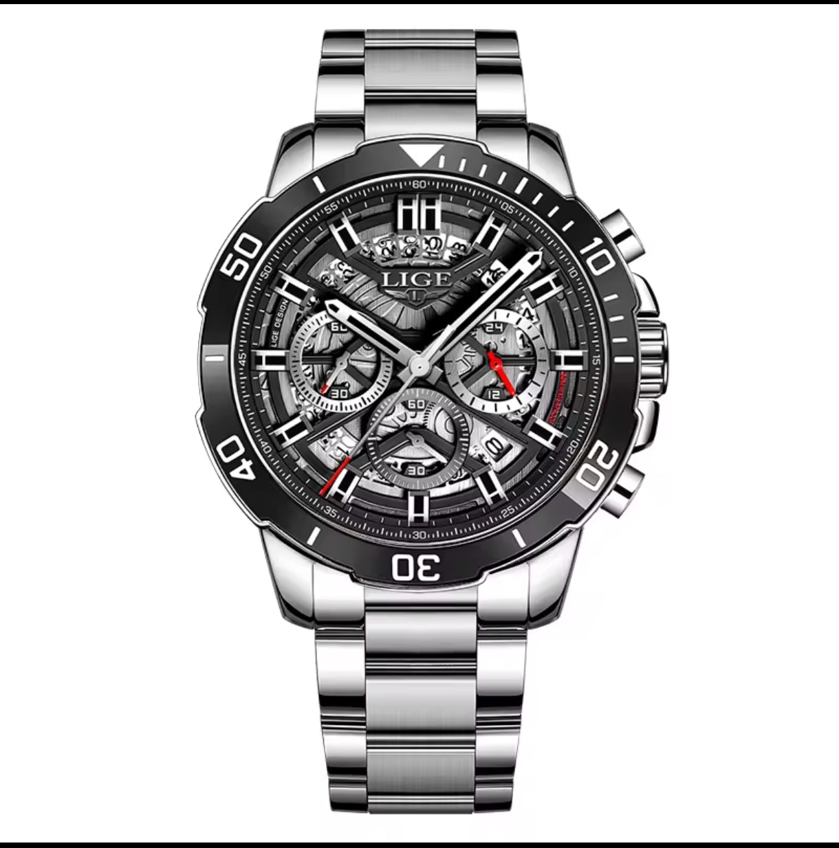 Montre Homme LIGE Chronographe Acier Inoxydable – Design Sport